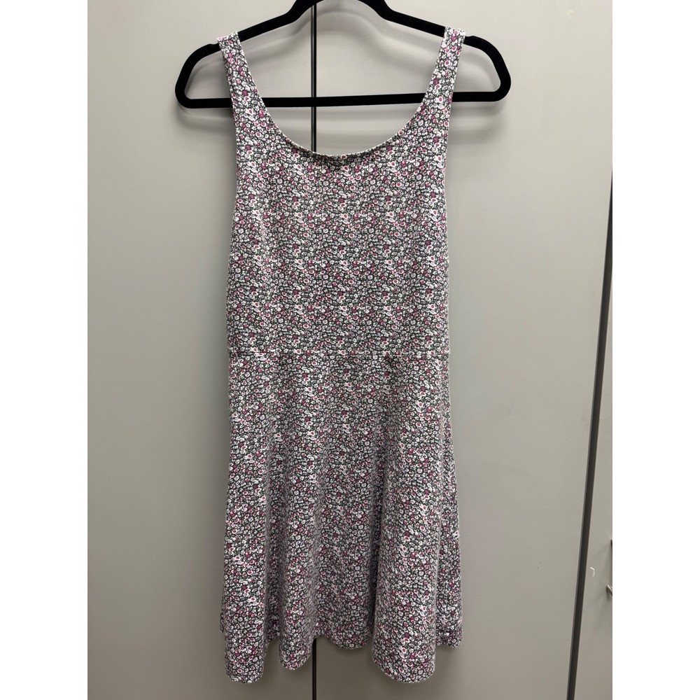 American Eagle Outfitters Womens Medium Floral Skater Dress Crisscross Back Pink